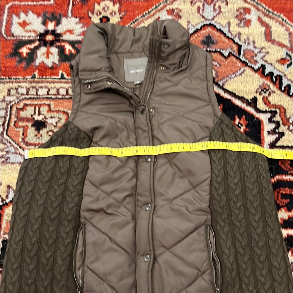 Maurices Quilted Vest in Dark Brown and Olive Size 0 - Picture 4 of 8